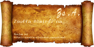 Zsuffa Almiréna névjegykártya